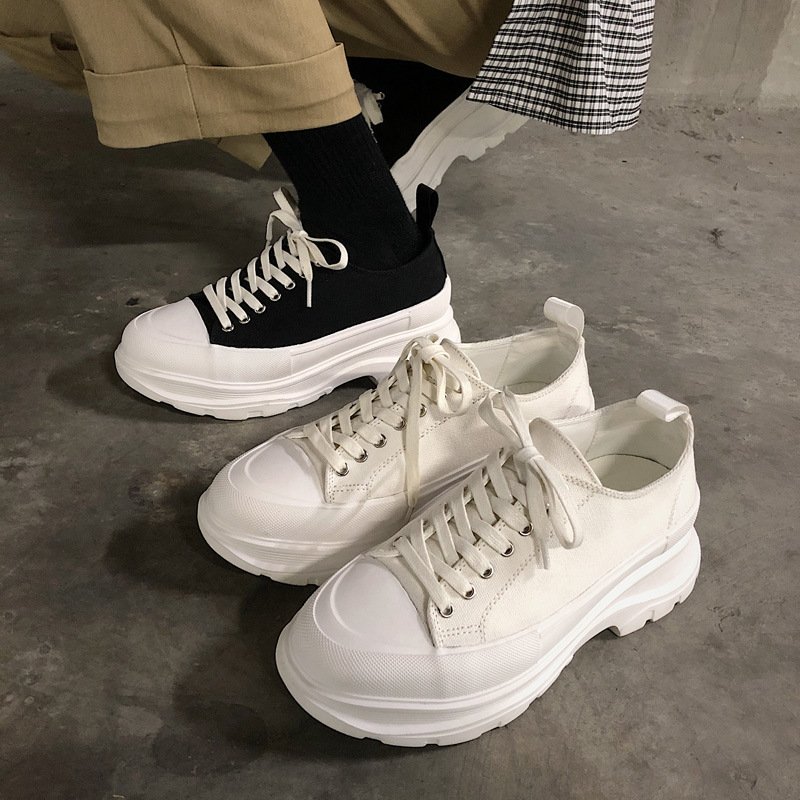 Men's Fashion Canvas Stitching Platform Shoes Simple - Image 6