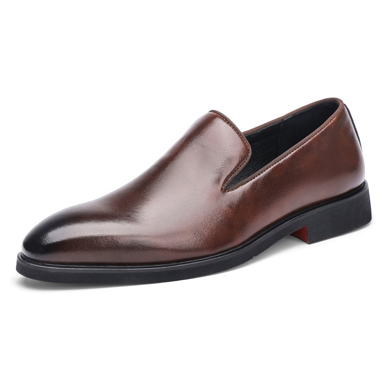 Simple British Style Polished Pointed Leather Shoes - Image 6