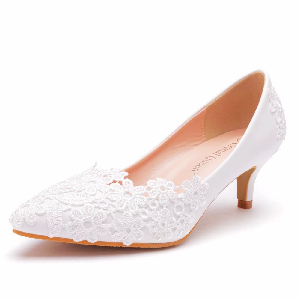 Women's Fashion Simple Lace Flower Wedding Shoes - Image 2