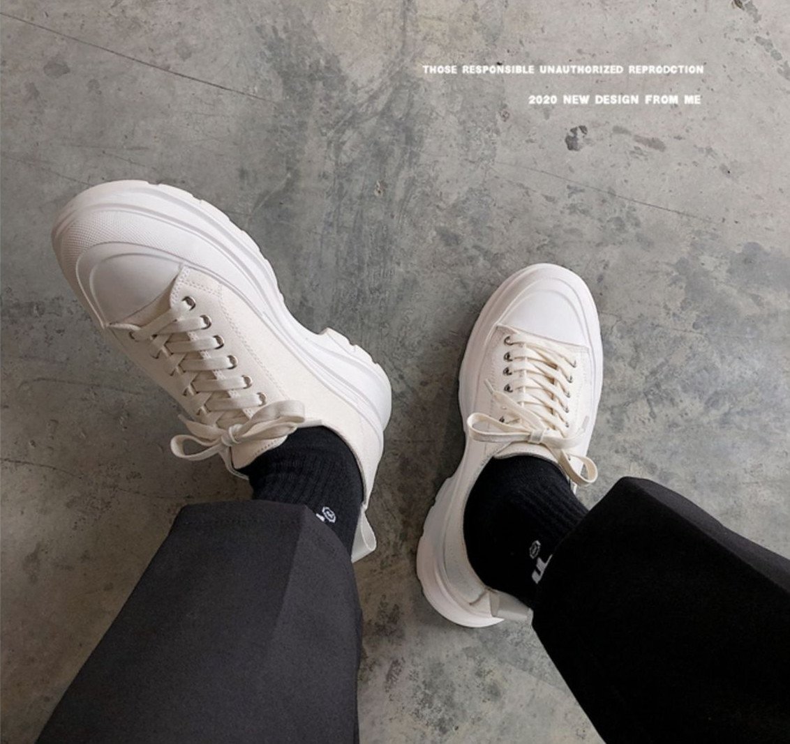 Men's Fashion Canvas Stitching Platform Shoes Simple - Image 3