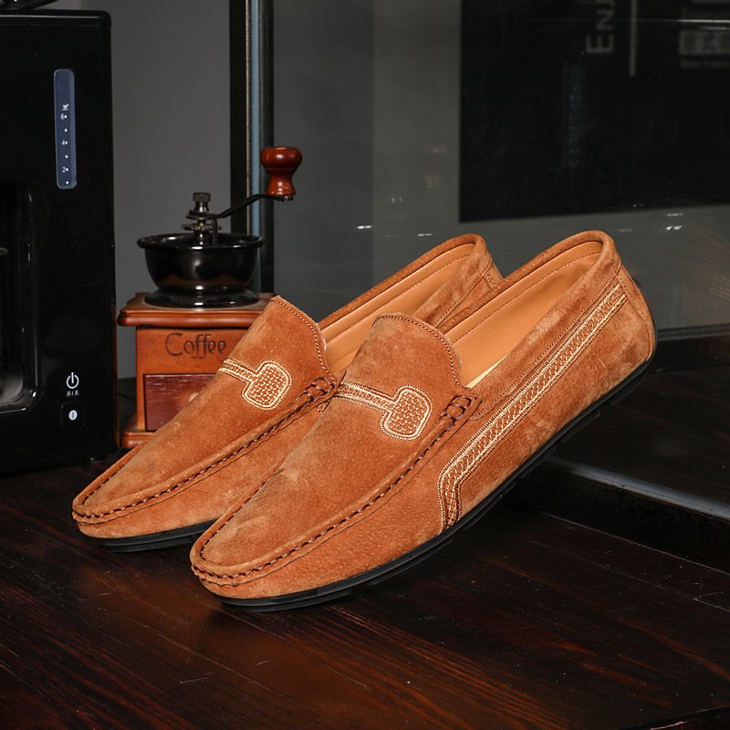 Simple Plus Size Driving Casual Beanie Leather Shoes - Image 7
