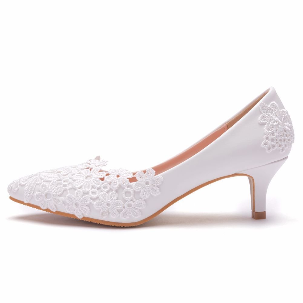 Women's Fashion Simple Lace Flower Wedding Shoes - Image 9