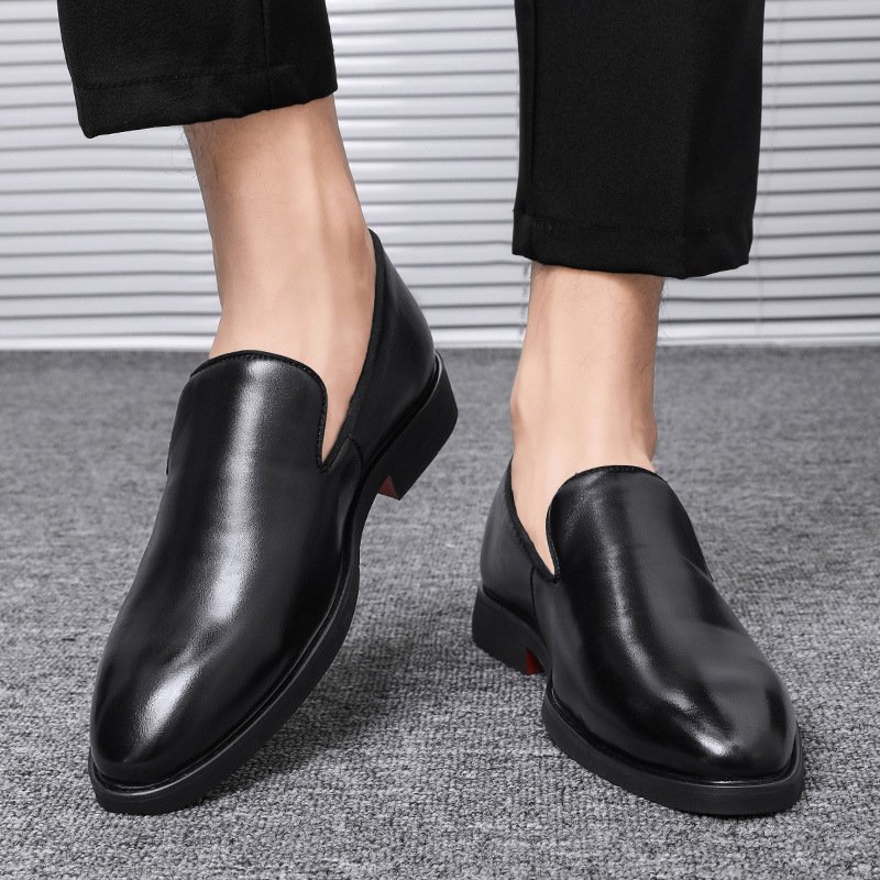 Simple British Style Polished Pointed Leather Shoes - Image 2