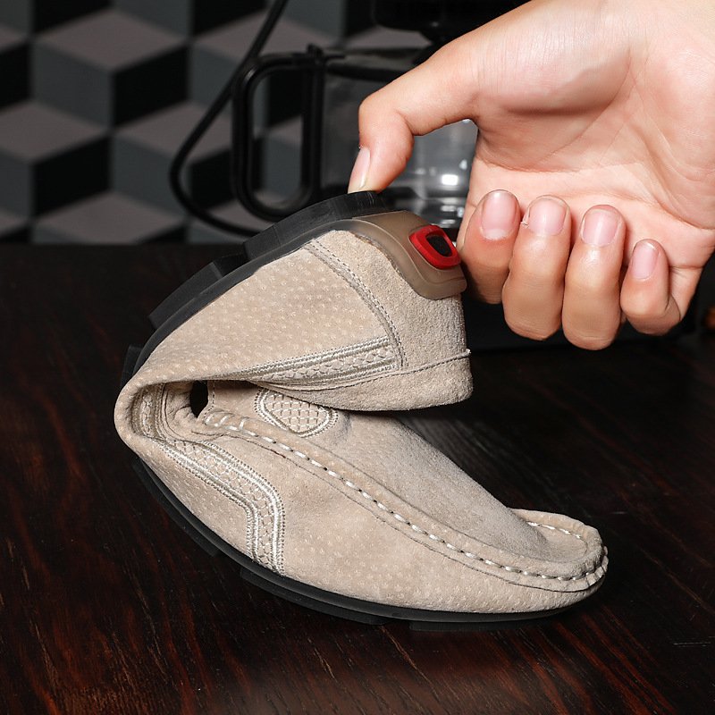 Simple Plus Size Driving Casual Beanie Leather Shoes - Image 8