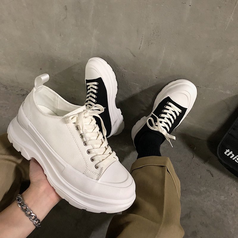 Men's Fashion Canvas Stitching Platform Shoes Simple - Image 5
